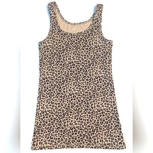 A New Day Women's Cheetah Animal Print Tank Top Stretch Black Brown MEDIUM